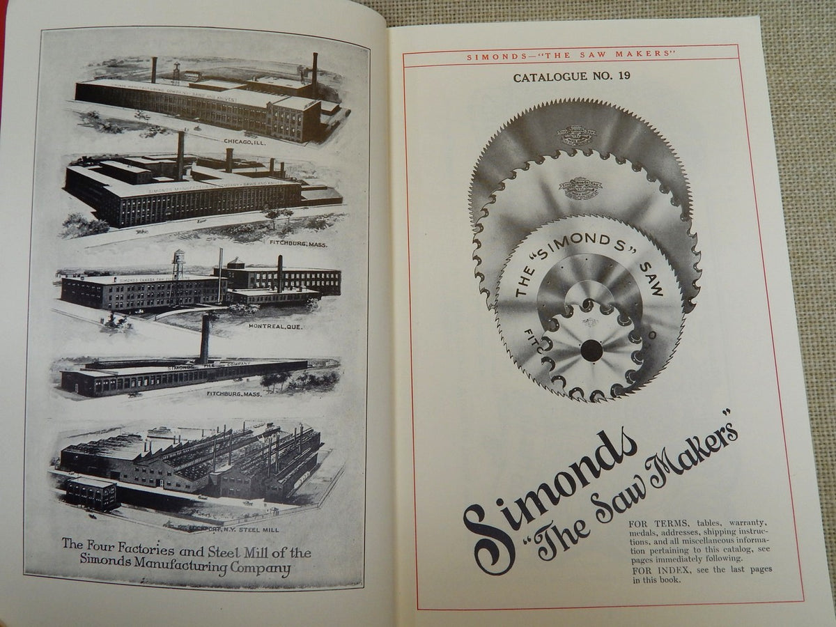 Simonds Saws & Knives Catalog 1919 Reprint 1994 by Roger K. Smith