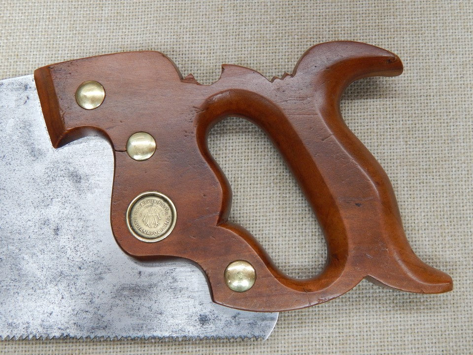 E.C. Atkins No 70 Panel Saw 18 Inch Plate 10ppi Crosscut -- Freshly Sharpened