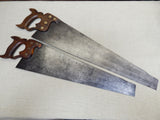 Pair of Barrett, Jarvis & Morris Saws Crosscut and Rip -- Freshly Sharpened