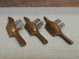 Three Aldon Brass Violin Makers Shaves - Flat, Curved, Round Soles